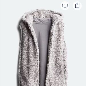 CoffeeShop NY Grey Hooded Sherpa Vest